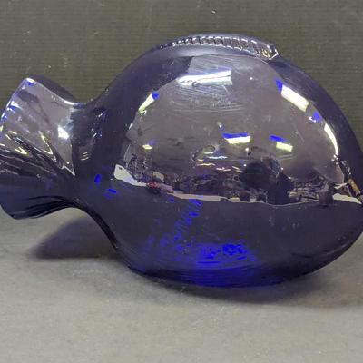 Blue Glass Fish Bowl Vase Centerpiece