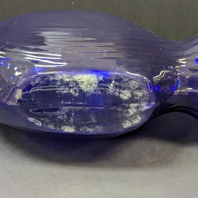 Blue Glass Fish Bowl Vase Centerpiece