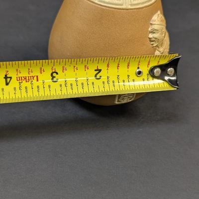 Vintage Japanese Raised Relief Art Pottery Vase With Makers Mark