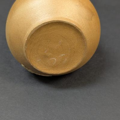 Vintage Japanese Raised Relief Art Pottery Vase With Makers Mark