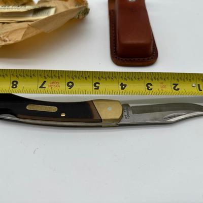 Schrade Old Timer 60T USA Folding Lockback Knife w/ Leather Sheath & Paperwork