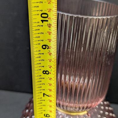 Pink Dual Shaped Ombre Glass Vase