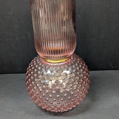 Pink Dual Shaped Ombre Glass Vase