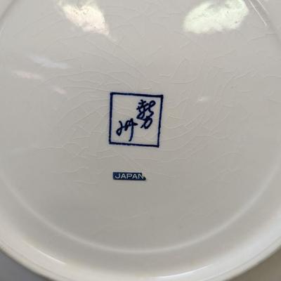 Vintage Japanese Porcelain Koi Fish Lotus Flower Platter With Makers Mark