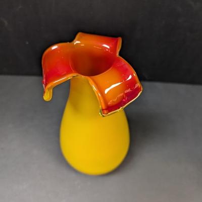 Hand Blown Art Glass Flower Vase