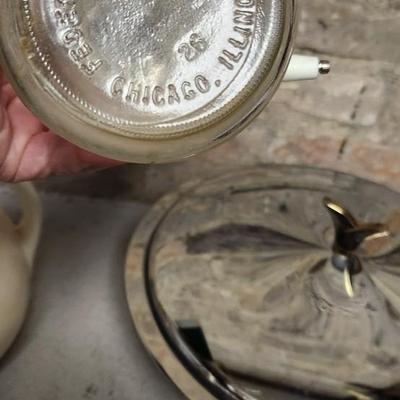 Sale Photo Thumbnail #4: Awesome vintage transfer ball pitcher, chromex serving bowl with lid and avocado green nut chopper