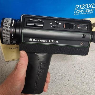 Sale Photo Thumbnail #17: Pair of vintage Bell and Howell video cameras 2123xl in box and optronic eye in a case (not original)