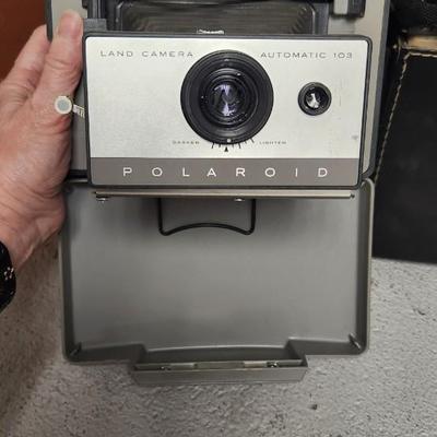 Sale Photo Thumbnail #47: Trio of old Polaroids with their cases and extras 95, 103 and J66