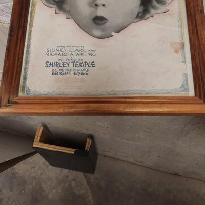 Sale Photo Thumbnail #55: Lot.of.misc framed art. Three old framed sheet music including Shirley Temple. Cute!