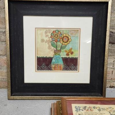 Sale Photo Thumbnail #59: Lot.of.misc framed art. Three old framed sheet music including Shirley Temple. Cute!