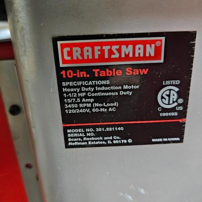 Craftsman 10" Heavy Duty Table Saw & Accessories (G2-JS)