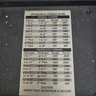 Craftsman Professional Variable Speed Wood Lathe & Stand (G2-JS)