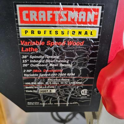 Craftsman Professional Variable Speed Wood Lathe & Stand (G2-JS)