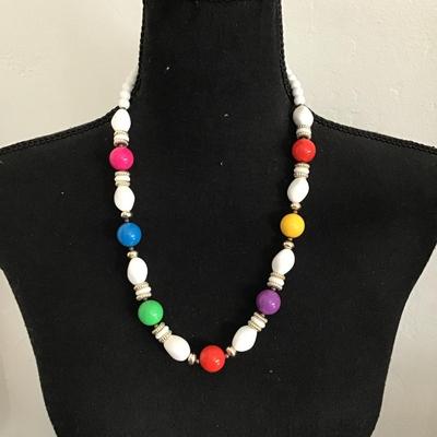 Sale Photo Thumbnail #64: Beautiful Multi colored vintage gum ball necklace 
Please see attached photos