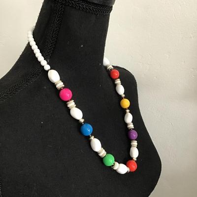 Sale Photo Thumbnail #65: Beautiful Multi colored vintage gum ball necklace 
Please see attached photos