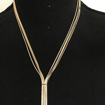 Sale Photo Thumbnail #70: Gorgeous multi chain gold tone lariat necklace 
Please see attached photos