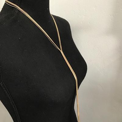 Sale Photo Thumbnail #68: Gorgeous multi chain gold tone lariat necklace 
Please see attached photos