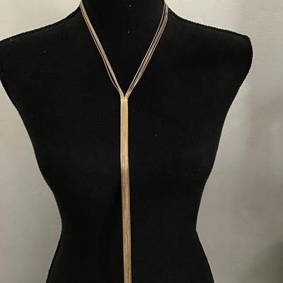 Sale Photo Thumbnail #67: Gorgeous multi chain gold tone lariat necklace 
Please see attached photos
