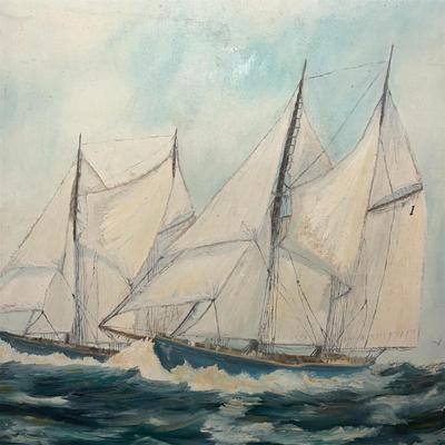 Nautical Ship Painting on Canvas Lot MJ10