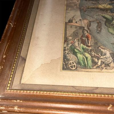 Framed Hemisphaeri Graphicum Coeli Lithograph - Lot #MJ11