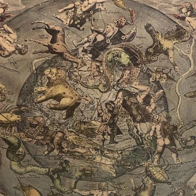 Framed Hemisphaeri Graphicum Coeli Lithograph - Lot #MJ11