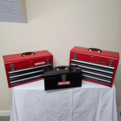 Set of Three Craftsman Steel Tool Boxes (G2-JS)