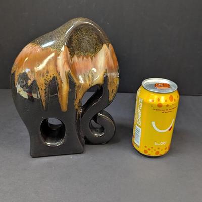 Handmade Ceramic Elephant Statue Iridescent Glaze