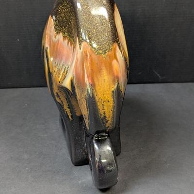 Handmade Ceramic Elephant Statue Iridescent Glaze