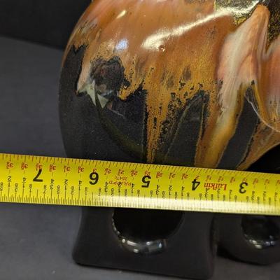 Handmade Ceramic Elephant Statue Iridescent Glaze