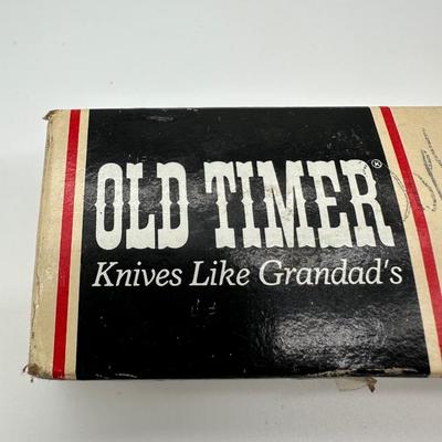 NIB Schrade Old Timer 50T Lockback Folding Knife w/ Box & Leather Sheath