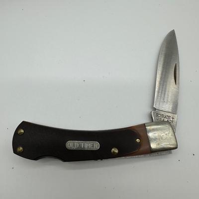 NIB Schrade Old Timer 50T Lockback Folding Knife w/ Box & Leather Sheath