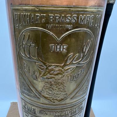 Antique Elkhart Brass Copper Fire Extinguisher