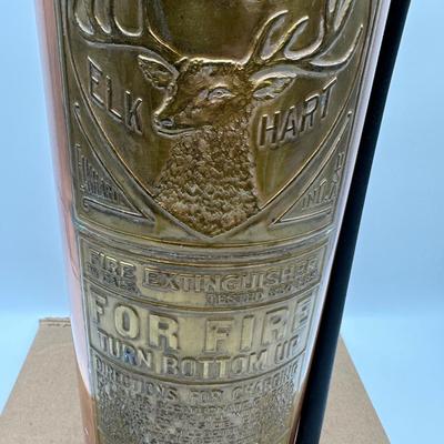 Antique Elkhart Brass Copper Fire Extinguisher