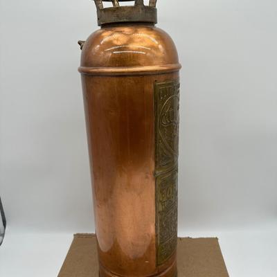 Antique Elkhart Brass Copper Fire Extinguisher