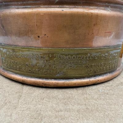 Antique Elkhart Brass Copper Fire Extinguisher