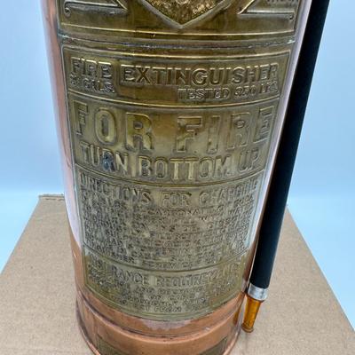 Antique Elkhart Brass Copper Fire Extinguisher