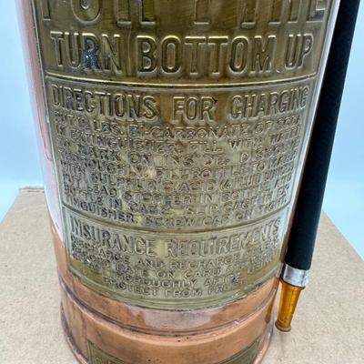 Antique Elkhart Brass Copper Fire Extinguisher