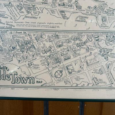 1985 Slidell, Louisiana Illustrated Map – Olde Towne – Framed & Signed