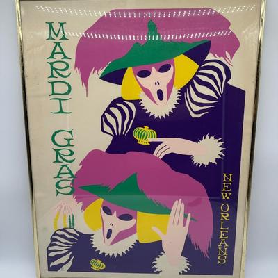 Vintage Mardi Gras New Orleans Art Print – Framed & Numbered