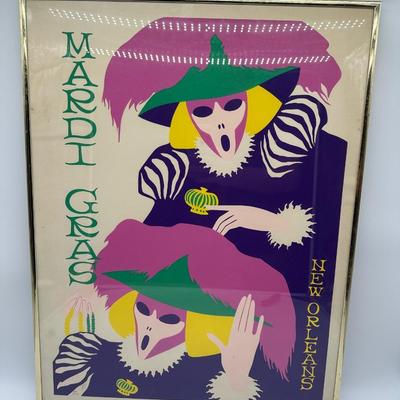 Vintage Mardi Gras New Orleans Art Print – Framed & Numbered