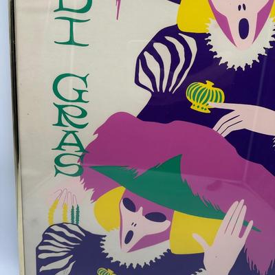 Vintage Mardi Gras New Orleans Art Print – Framed & Numbered