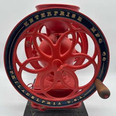 Antique Enterprise Mfg Co Cast Iron Coffee Grinder