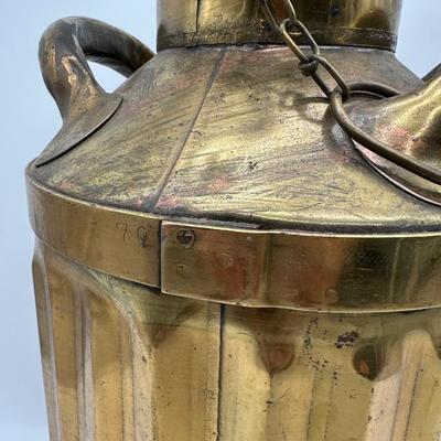 Antique Geo. D. Ellis & Sons Brass Milk Can – 5 Gallon – Philadelphia