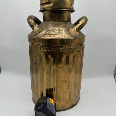 Antique Geo. D. Ellis & Sons Brass Milk Can – 5 Gallon – Philadelphia
