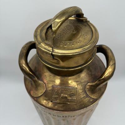 Antique Geo. D. Ellis & Sons Brass Milk Can – 5 Gallon – Philadelphia