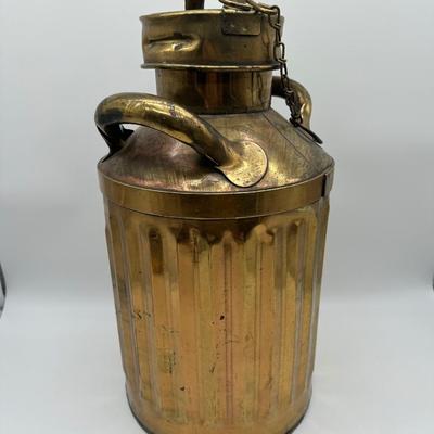 Antique Geo. D. Ellis & Sons Brass Milk Can – 5 Gallon – Philadelphia