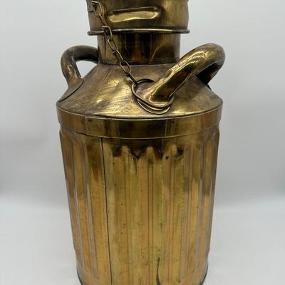 Antique Geo. D. Ellis & Sons Brass Milk Can – 5 Gallon – Philadelphia