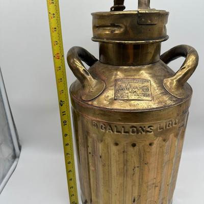 Antique Geo. D. Ellis & Sons Brass Milk Can – 5 Gallon – Philadelphia