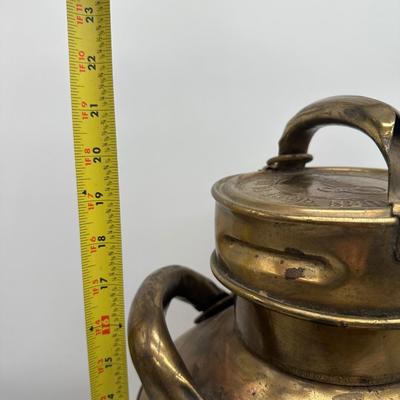 Antique Geo. D. Ellis & Sons Brass Milk Can – 5 Gallon – Philadelphia