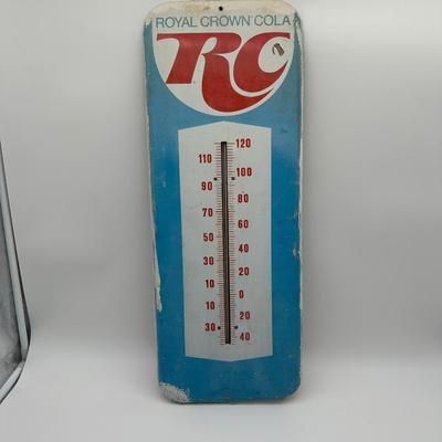 Vintage Royal Crown Cola (RC) Metal Thermometer Sign